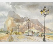  Print of Gibraltar in winter by local artist Vin Mifsud